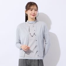 【アンサンブル対応】ウールシルクニットカーディガン