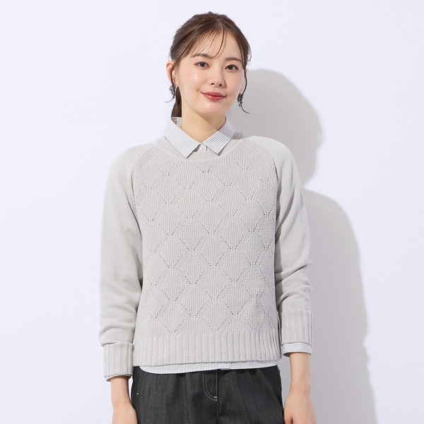 綿混プルオーバーニット