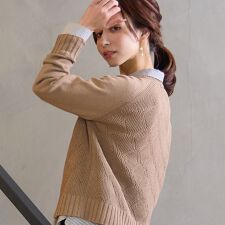 綿混プルオーバーニット