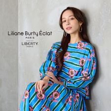 【洗える/セットアップ対応】リバティ　ストライプフラワーブラウス