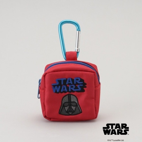 カラビナ付きミニ刺繍ポーチ ダース・ベイダー ロゴ ＜STAR WARS