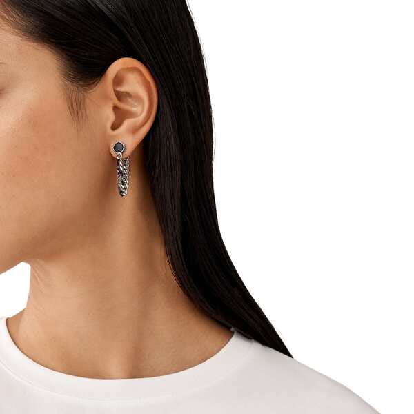 DISEL ピアス DX1598040 Stainless Steel and Brass Drop Earring｜シルバー
