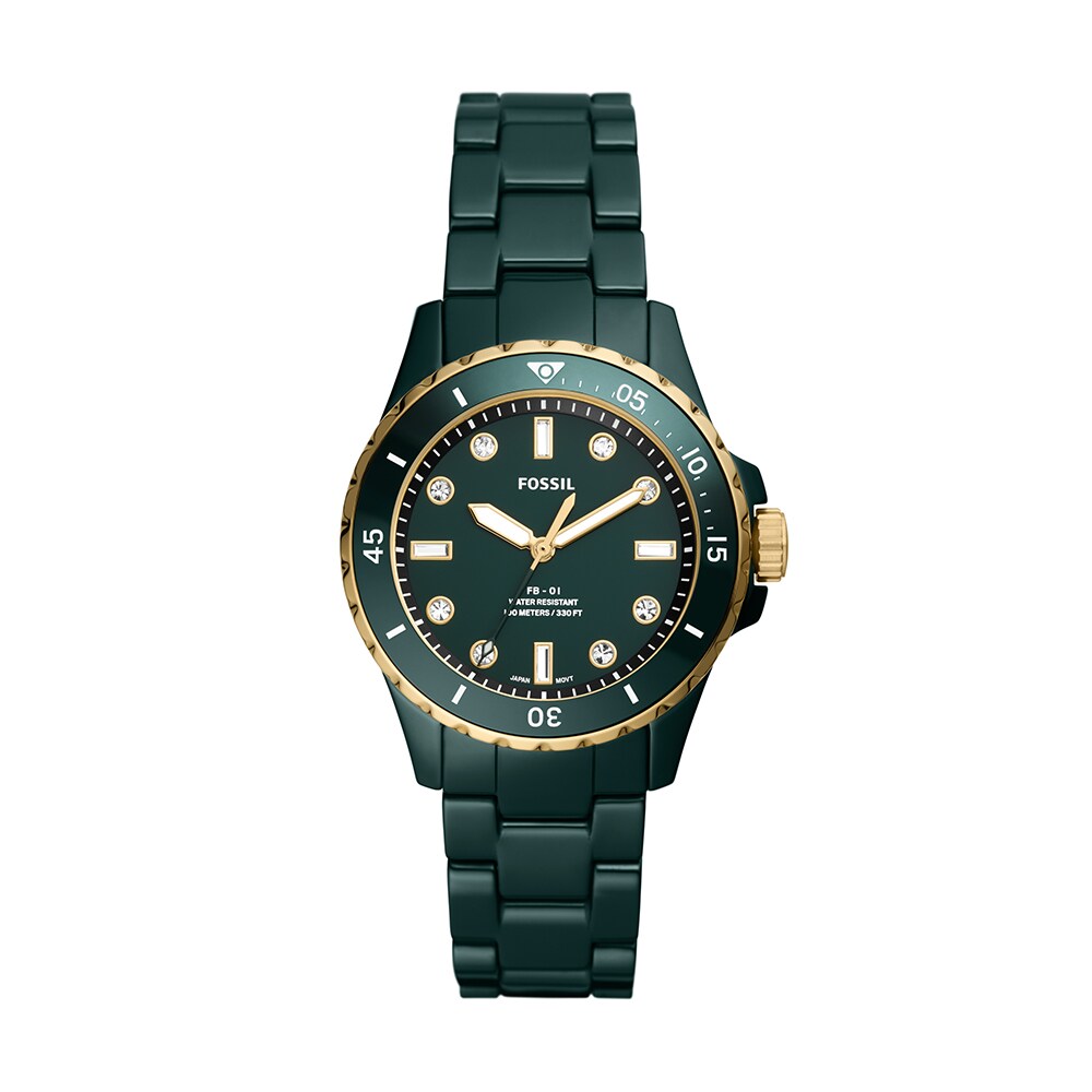 Fossil アナロググリーンダイヤル レディースウォッチ-ES5341ゴールド Fossil Raquel Quartz Green Dial Ladies Watch ES5341