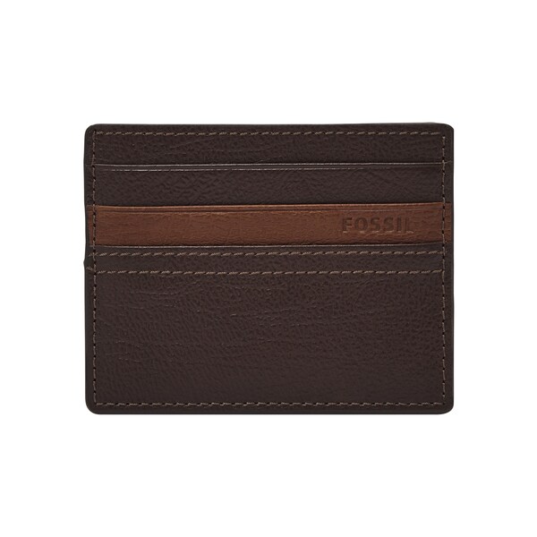 新品 Fossil フォッシル ケース カードケース ブラウン フォッシル カード入れ メンズ レザー ダークブラウン SML1862202