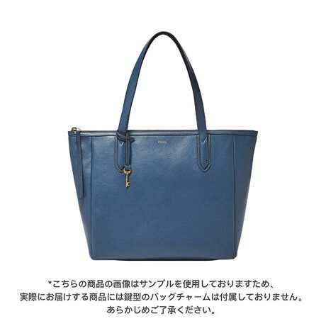 フォッシル トートバッグ レディース レザー ネイビー スマホ収納可 
