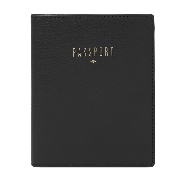 フォッシル パスポート入れ ユニセックス レザー ブラック SLG1499001