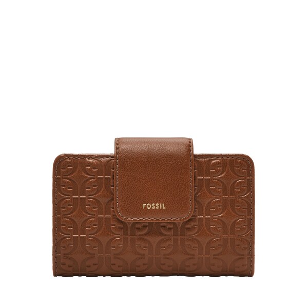 Fossil カードケース マディソン プリント マルチファンクション ブラウン プレゼント用【FOSSIL】カードケース マディソン クラッチ ブラウン