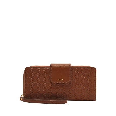 Fossil フォッシル カードケース マディソン プリント ブラウン  