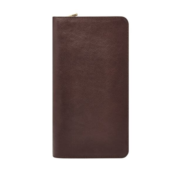 FOSSIL レザー パスポートケース ブラウン フォッシル パスポート入れ メンズ その他 ブラウン iPhone 6収納可