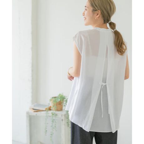 バックリボンシアーブラウス | アイテムズ アーバンリサーチ(ITEMS  