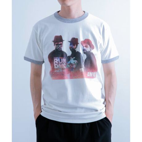 別注』SCREEN STARS×ITEMS プリントリンガーTシャツ RUN-DMC 
