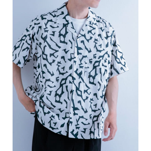最終値下げ【PUBLIC TOKYO】ジオメトリックプリントシャツ