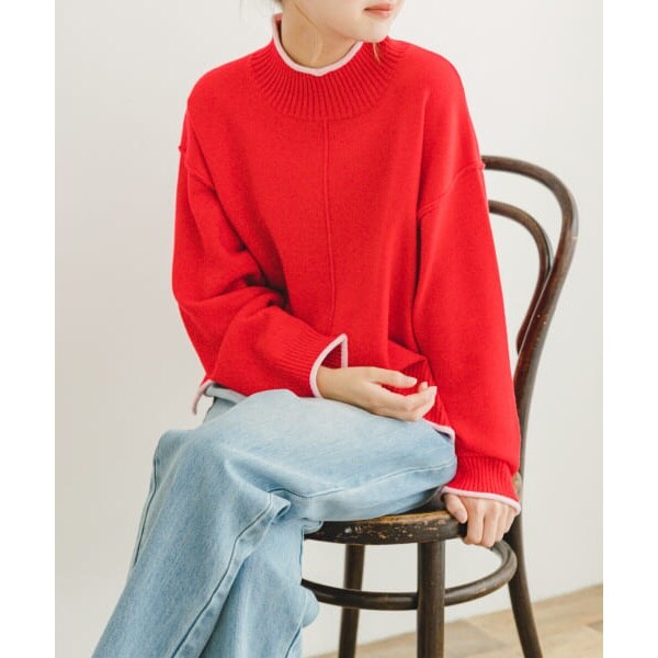 URBAN RESEARCH ROSSO ケーブルフリンジハイネックニット
