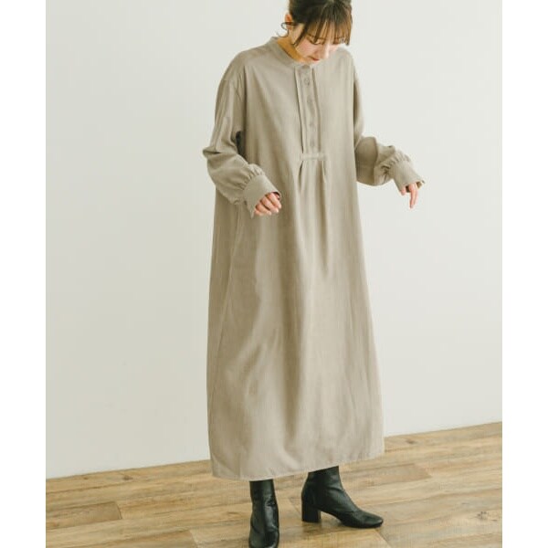 （BIGLOVE）バンドカラー シャツワンピース She's Closet シャツワンピース バンドカラー長袖レースケープ