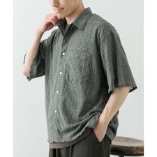 レギュラーカラーレース半袖シャツ