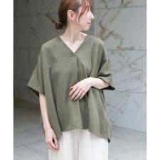 リネンライクVネックプルオーバー