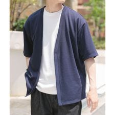 ジャガード5分袖カーディガン+ポンチTシャツセット