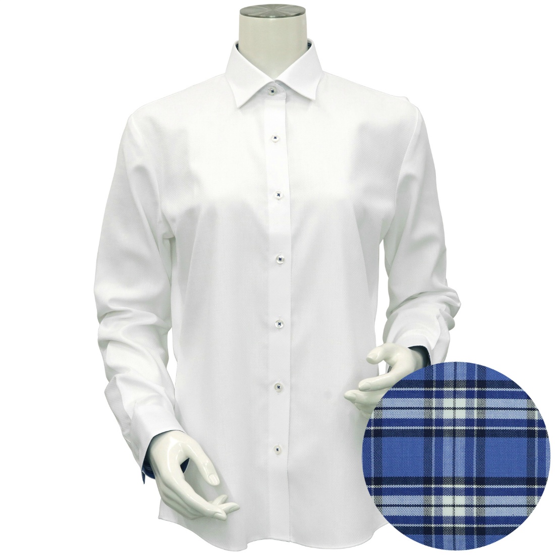 [マルイ]【透け防止】 ワイドカラー 長袖 形態安定 レディースシャツ/ブリックハウス（BRICKHOUSE） ホワイト