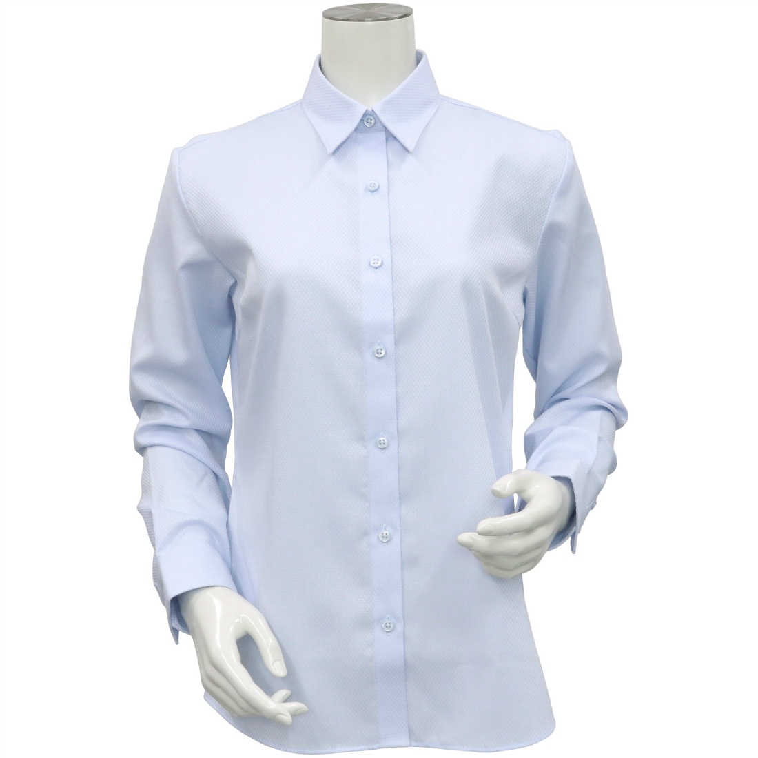 [マルイ]レギュラーカラー 長袖 形態安定 レディースシャツ 綿100%/ブリックハウス（BRICKHOUSE） サックスブルー