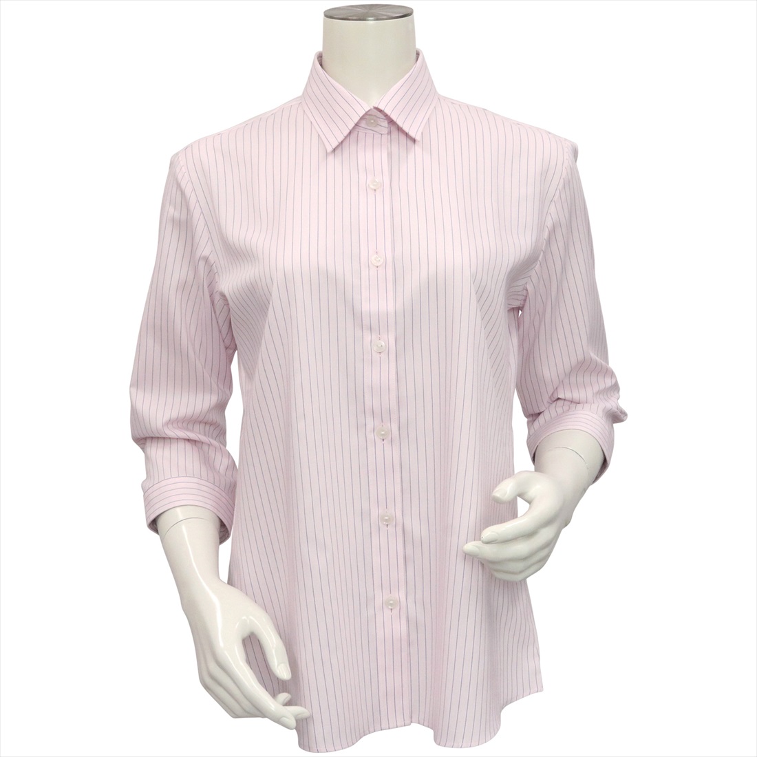 [マルイ]形態安定 レギュラー衿 七分袖 レディースシャツ/ブリックハウス（BRICKHOUSE） ピンク