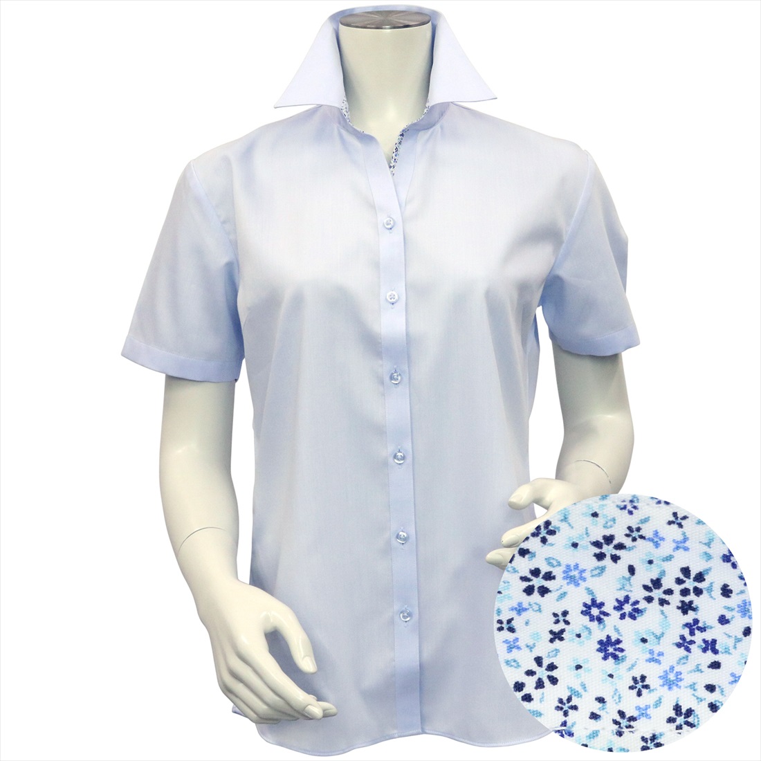 形態安定 スキッパー衿 半袖 レディースシャツ | ブリックハウス