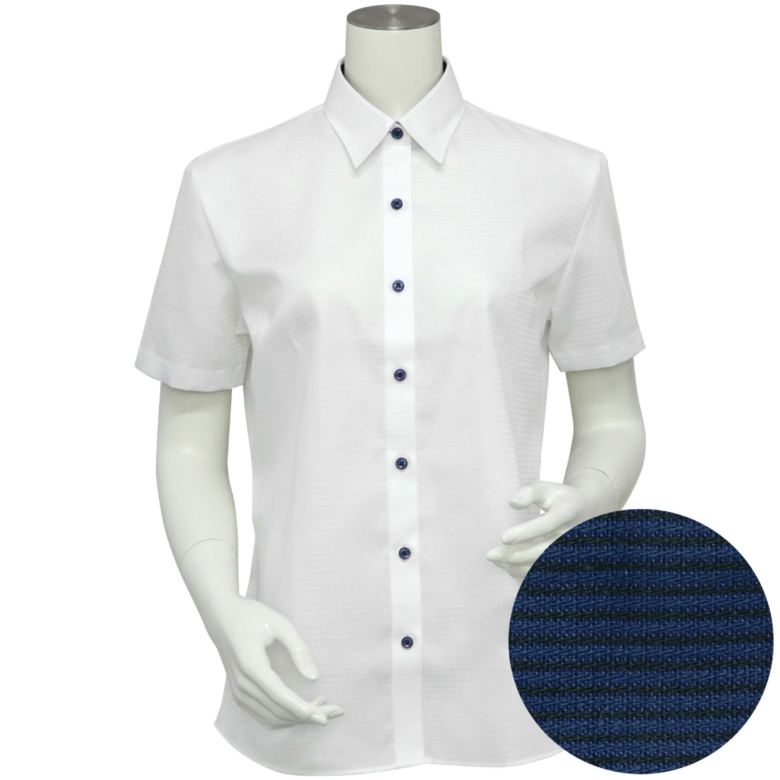 形態安定 レギュラー衿 綿100% 半袖 レディースシャツ | ブリック