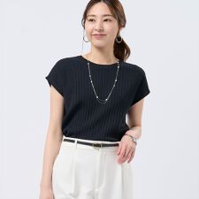 ニット リブフレンチ プルオーバー レディース
