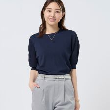 ニット 袖透かし プルオーバー レディース