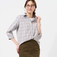 ブリックハウス(BRICKHOUSE)の【Pitta Re:)】 カジュアルシャツ Wガーゼ 七分袖 綿100% レディース