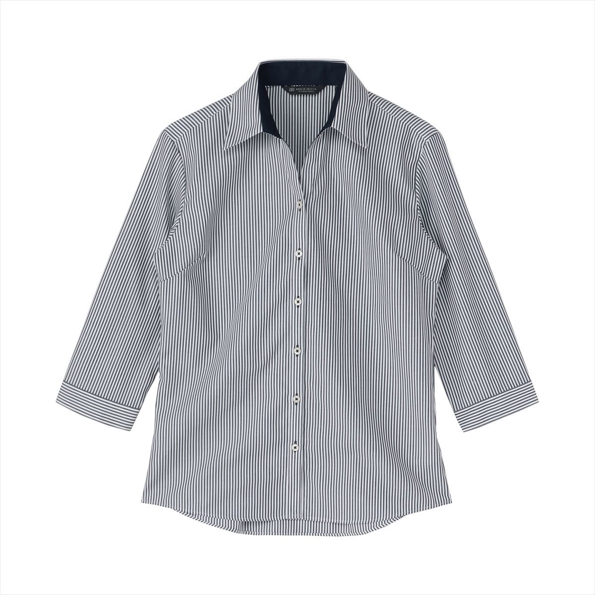 【超形態安定】 スキッパー 七分袖 形態安定 綿100% レディースシャツ 超形態安定】 スキッパー 七分袖 形態安定 綿100% レディース