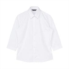 ブリックハウス(BRICKHOUSE)の【透け防止】 レギュラー 七分袖 形態安定 レディースシャツ 白無地