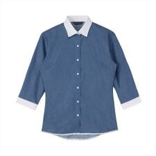 ブリックハウス(BRICKHOUSE)の【透け防止】 ワイド 七分袖 形態安定 レディースシャツ