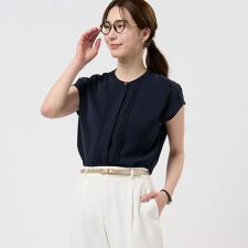 ピンタックブラウス フレンチ袖 レディース