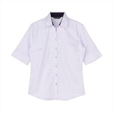 【超形態安定】 スキッパー 五分袖 形態安定 綿100% レディースシャツ