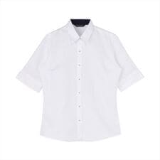【超形態安定】 レギュラー 五分袖 形態安定 綿100% レディースシャツ