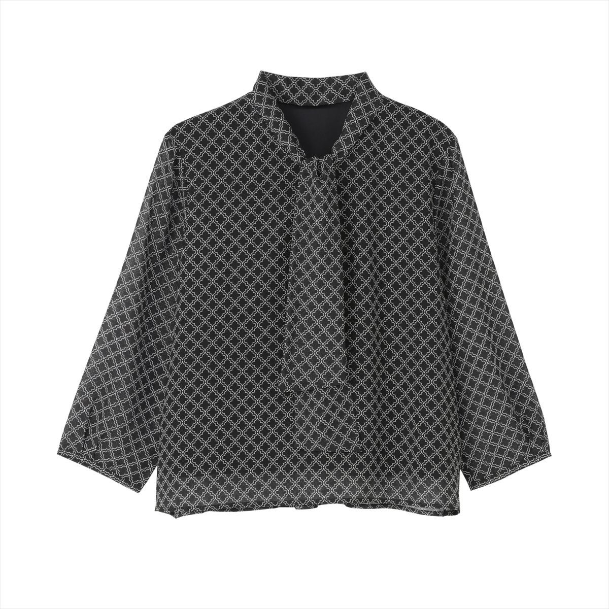 【美品】SHIPS 接触冷感 手洗い可能ボウタイ ショート スリーブ ブラウス 接触冷感 / 手洗い可能〉ボウタイ ショート スリーブ ブラウス