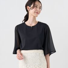 ブリックハウス(BRICKHOUSE)のフレア袖 シアーブラウス 七分袖 レディース