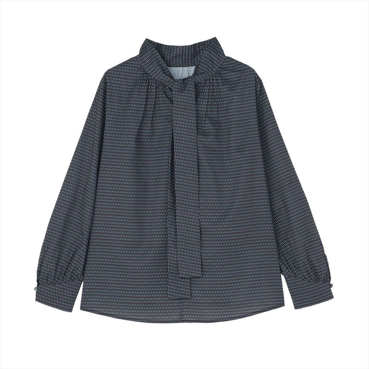 シップス 配色　チェック　ソリッド　ハシゴレース　ピンタック　ブラウス　長袖 SHIPS（シップス）の「*〈手洗い可能〉配色 チェック ソリッド