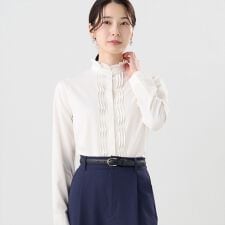 ブリックハウス(BRICKHOUSE)の【COFREX】 ひねりピンタックブラウス 長袖 レディースデザインシャツ