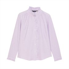 【COFREX】 スタンド ゴムシャーリングブラウス 長袖 レディースデザインシャツ