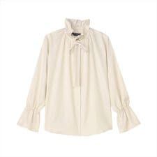 ブリックハウス(BRICKHOUSE)の【COFREX】 フリルリボン ブラウス 長袖 レディースデザインシャツ