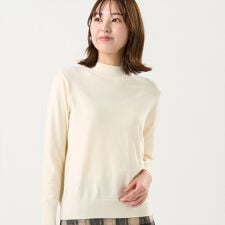 ニット もちもち ハイネック プルオーバー レディース