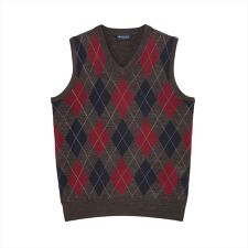 ニット アーガイル ベスト メンズ