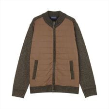 ニット 前身タフタ 裏フリース ブルゾン メンズ
