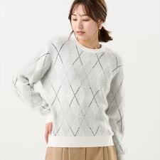 【Pitta Re:)】 ニット フェザーアーガイル プルオーバー レディース