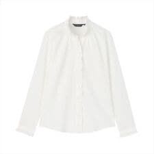 【COFREX】 スタンド ゴムシャーリング ブラウス 長袖 レディースデザインシャツ