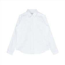 【透け防止】 衿・前立比翼刺繍 カジュアルシャツ レギュラー 長袖 レディース