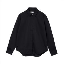 【透け防止】 衿・前立比翼刺繍 カジュアルシャツ レギュラー 長袖 レディース