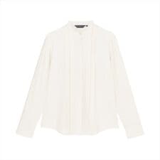 【COFREX】 スタンド ビジュー ブラウス 長袖 レディースデザインシャツ