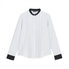 【COFREX】 スタンド 配色 ブラウス 長袖 レディースデザインシャツ